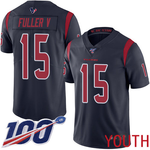 Houston Texans Limited Navy Blue Youth Will Fuller V Jersey NFL Football 15 100th Season Rush Vapor Untouchable